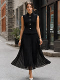 Pleated Maxi Dress with Structured Bodice Detail 2
