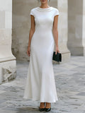 Flared Maxi Dress Cowl Neck Cap Sleeve 1