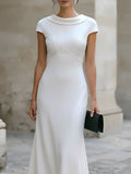 Flared Maxi Dress Cowl Neck Cap Sleeve 3
