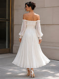 Off-Shoulder Chiffon Maxi Dress Flowy Fit 4