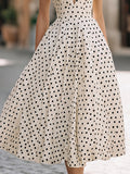Polka Dot Fit-and-Flare Midi Dress Vintage Style 4
