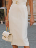 Halter-Neck Belted Midi Dress 4