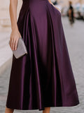 A-Line Midi Dress Cap Sleeve Fitted 4