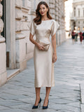 Fitted Midi Dress Cap Sleeve Tailored 2
