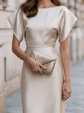 Fitted Midi Dress Cap Sleeve Tailored 3
