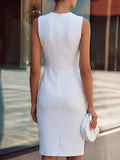 Striped Midi Dress Keyhole Bow Detail 4