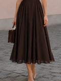 Fit-and-Flare Midi Dress Mock Neck Short Sleeve 4