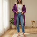 Milos | Sherpa-Lined Long Hooded Puffer Coat for Women 6