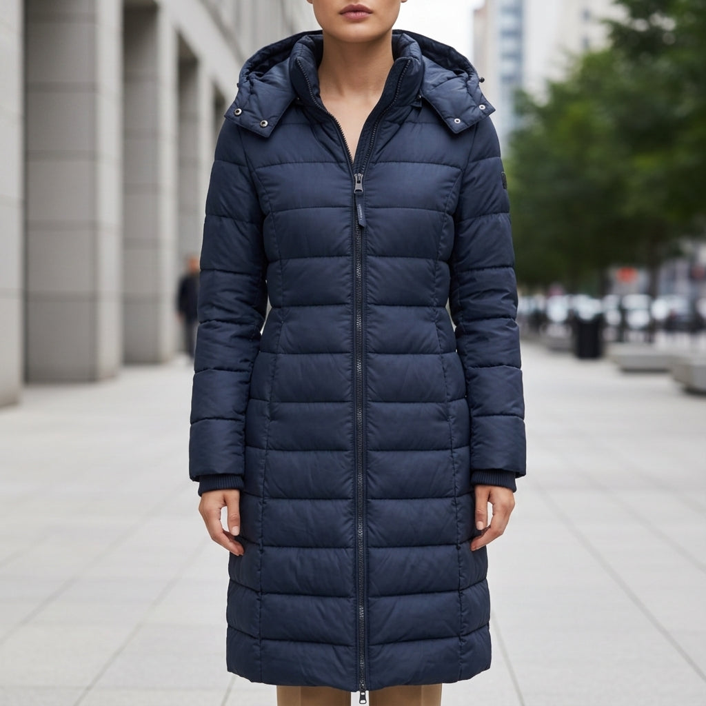 Bergamo | Water-Resistant Long Hooded Puffer Coat for Women