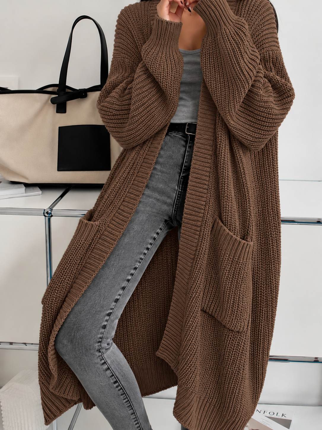 Allie | Oversized Soft Knit Long Cardigan for Women