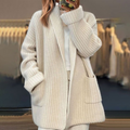 Women's Chunky Cardigan, Oversized Open Front with Pockets 3