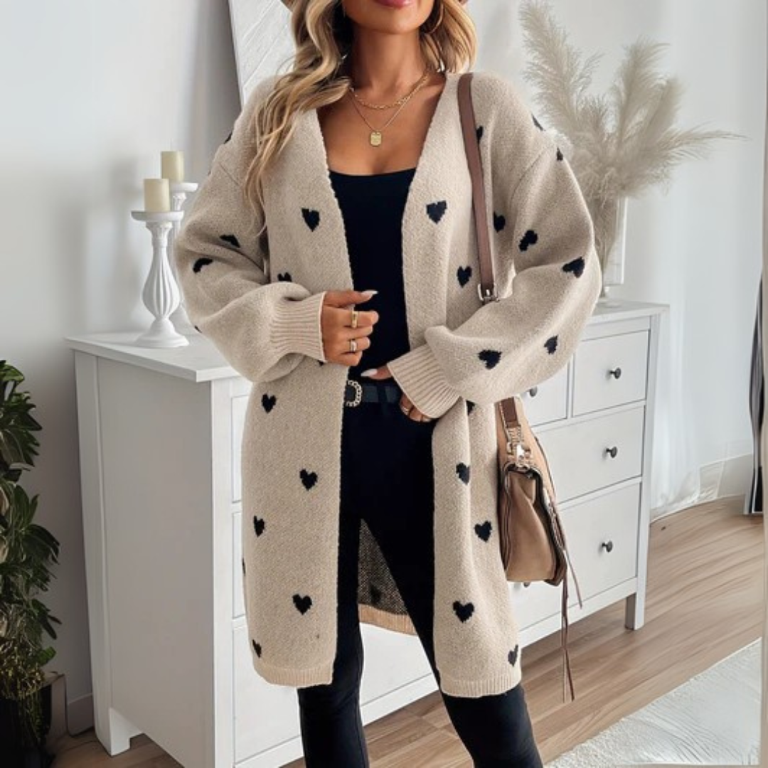 Jenny | Heart Detail Knit Cardigan for Women