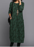 Long Sleeve Midi Dress with Side Pockets 2