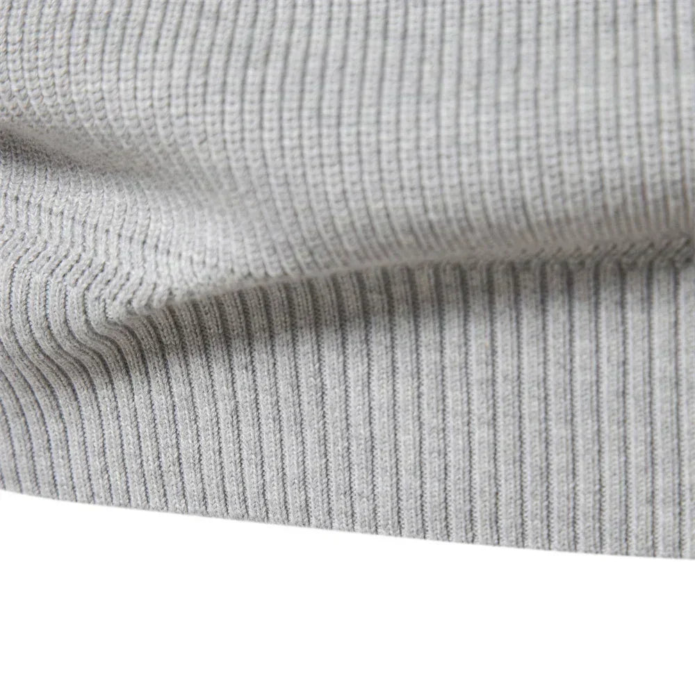 Patrick | High Collar Zip Ribbed Knit Sweater for Men