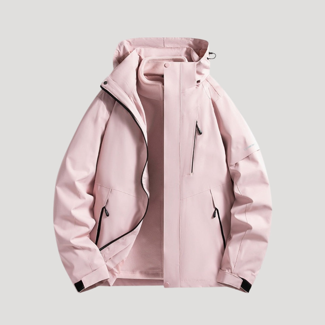 Waterproof Rain Jacket for Women, Colorblock Hooded