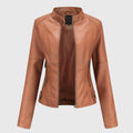 Oversized Faux Leather Shacket for Women, Button Front 3