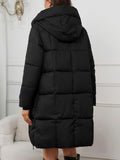 Women's Puffer Coat, Hooded Longline Quilted Winter Coat 7