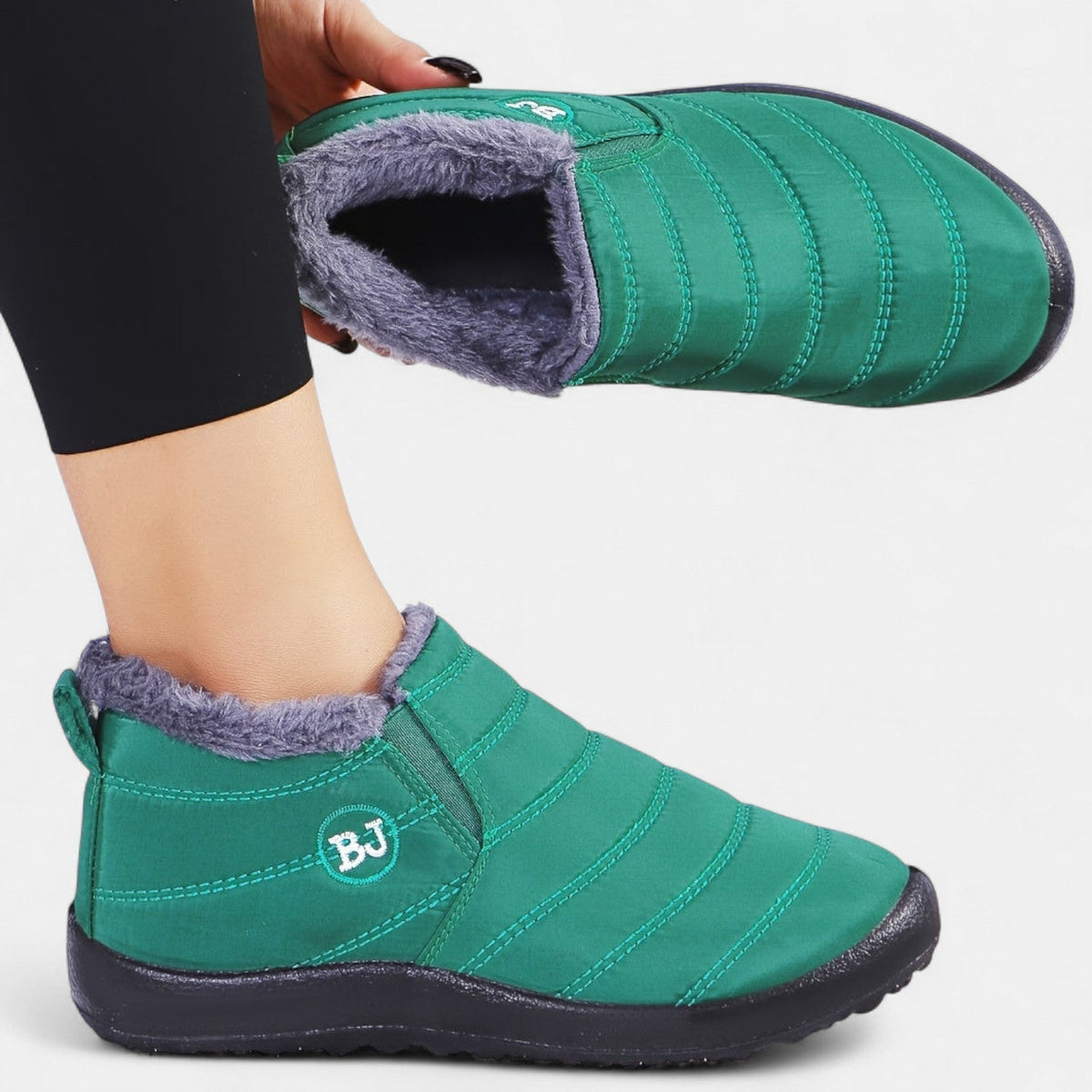 Women's Slip On Snow Boots, Quilted Fur Lined Ankle