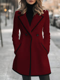 Double-Breasted White Coat with Black Contrast Trim 1