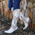Studded Western Boots for Women, Block Heel 5