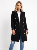 Double-Breasted Midi Wool Peacoat for Women 1
