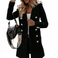 Women's Double-Breasted Long Coat with Lapel Collar 5