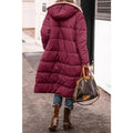Women's Longline Puffer Coat, Sherpa Lined Open Front 9