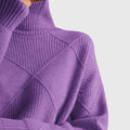 Dagny | Oversized Turtleneck Sweater with Diagonal Seams for Women 5