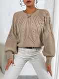 Tilda | Cropped Cable Knit Sweater with Lantern Sleeves for Women 5