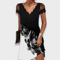 Sancia | Lace Trim Short Sleeve V-Neck Dress for Women 3