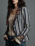 Nina | Boho Women's Striped Retro Blazer 2