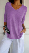 Estelle | Cozy Women's V-Neck Knit Top 6