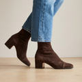 Women's Sock Boots, Block Heel Stretch Ankle Boots 7