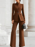 High-Collar Blazer and Wide-Leg Trousers Co-ord Set 6