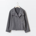 Oversized Wool Jacket for Women, Funnel Neck Cropped 4