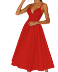 Women's Strappy Midi Dress Wedding Guest Formal 3