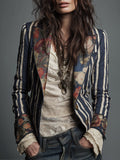 Nina | Boho Women's Striped Retro Blazer 1