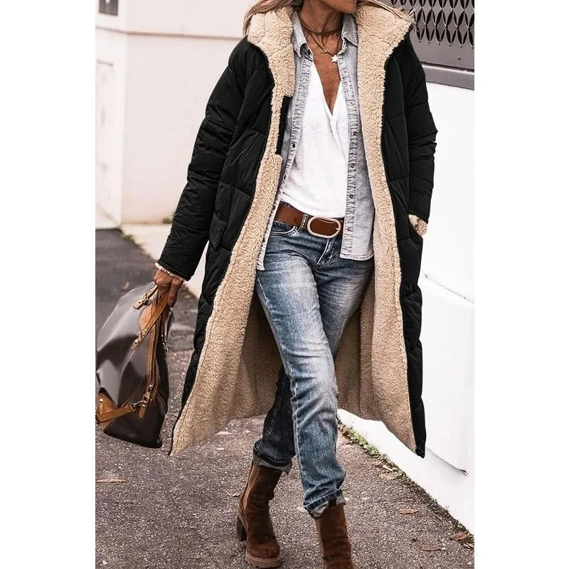 Celeste | Longline Puffer Jacket with Sherpa Lining for Women