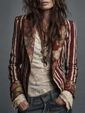 Nina | Boho Women's Striped Retro Blazer 5