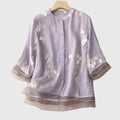 Women's Elegant Top with Embroidered Floral Detail 5