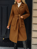 Evangeline | Tailored Belted Long Coat for Women 6