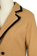 Double-Breasted White Coat with Black Contrast Trim 4