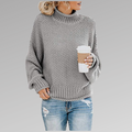 Women's Chunky Knit Jumper, Roll Neck Textured Stitch 5