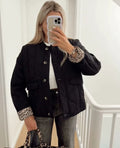 Women's Quilted Jacket with Leopard Print Lining 2