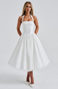 Women's Halter Midi Dress Wedding Guest Formal 5