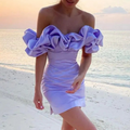Women's Ruffle Mini Dress Wedding Guest Formal 3