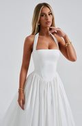 Women's Halter Midi Dress Wedding Guest Formal 6