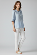 Women's Casual Shirt Ruffled Collar Button Front 3