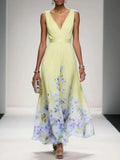 Women's Floral Print Wedding Guest Dress A-Line 3