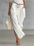 Half-High Neck Long Sleeve T-Shirt and Drawstring Wide-Leg Pants Set 5
